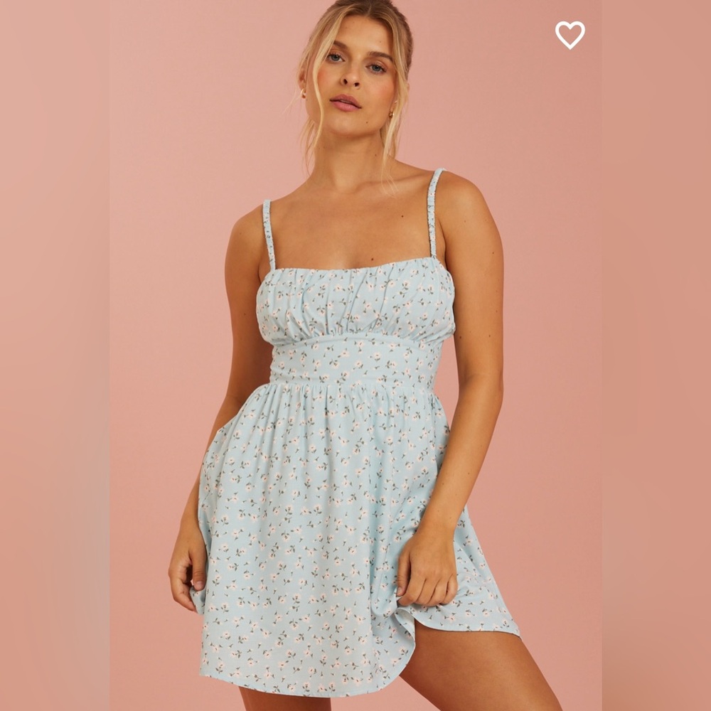 Altar'd State Light Blue Floral Mini Dress